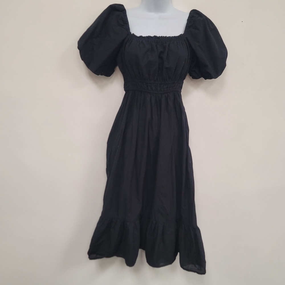 Dizzy Lizzy Romantic Dark Cottagecore Tiered Milkmaid Dress Size S Puff Sleeve